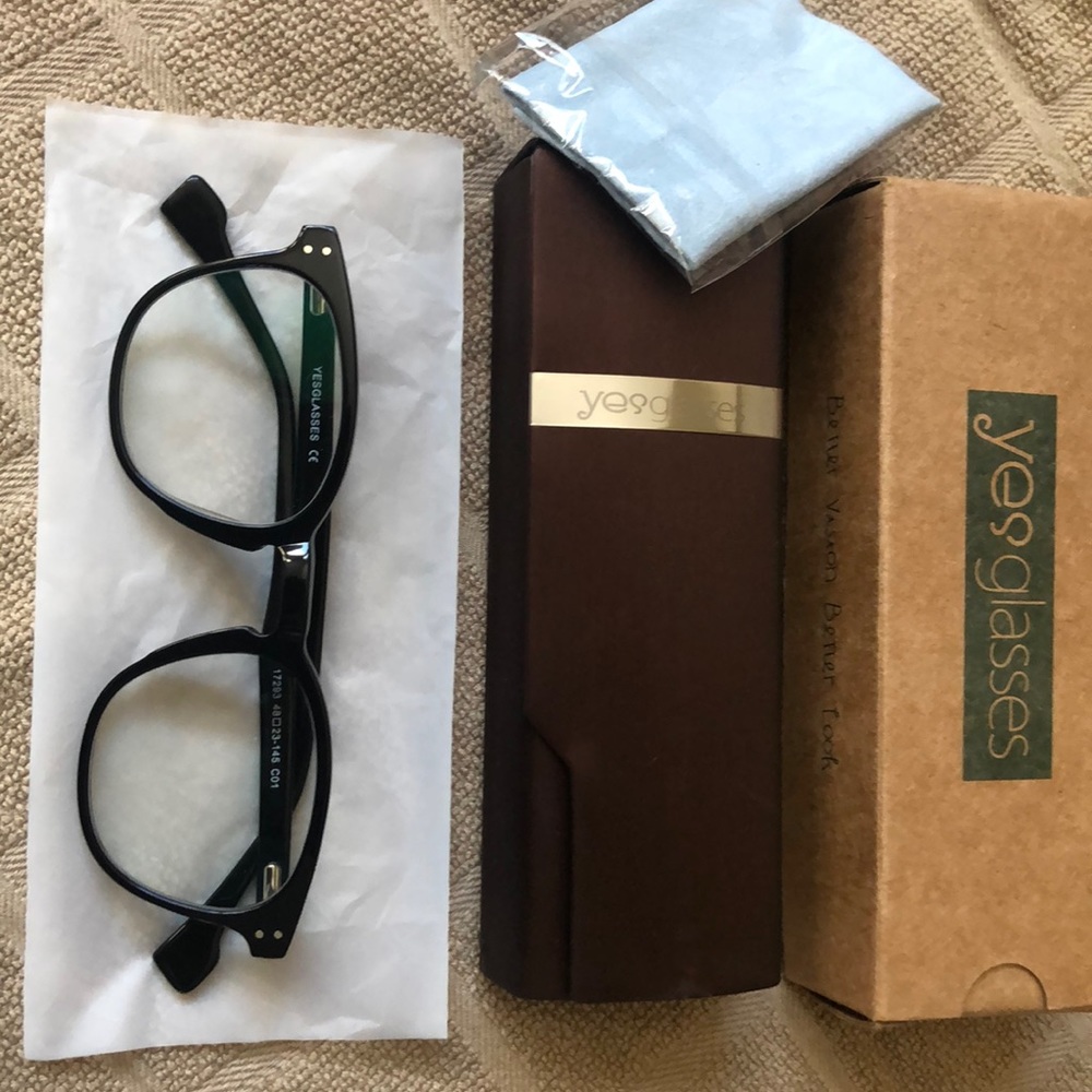 Yesglasses Black Acetate Blue Light Glasses